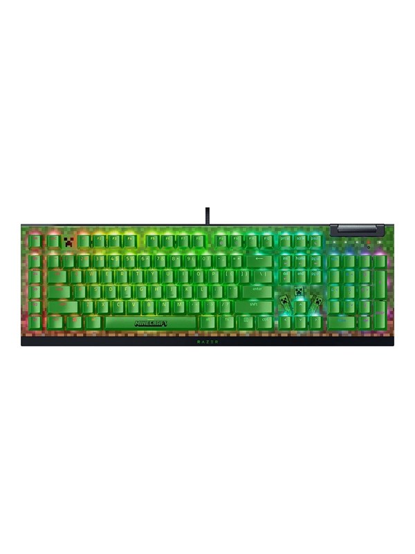 Razer BlackWidow V4 X - Green Mechanical (Clicky) - Minecraft Edition - Gamingtastatur - Engelsk (USA) - Grønn