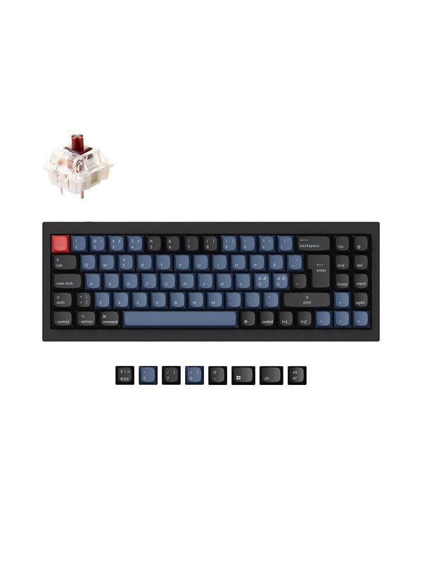 Keychron Q7 QMK Wired - Gateron G Pro Brown - Gamingtastatur - Uten numpad - Nordisk - Svart