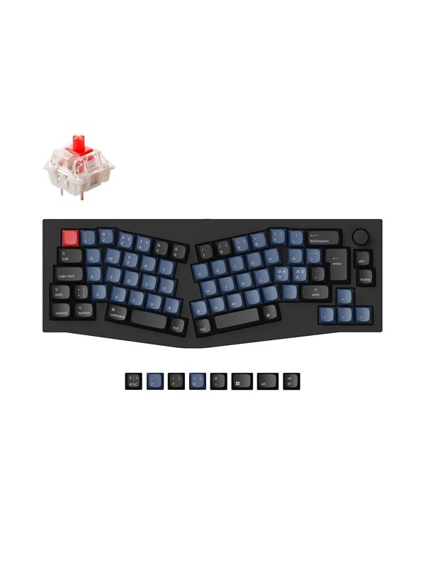Keychron Q8 QMK Wired 65% Alice Layout - Gateron G Pro Red - Ergonomisk tastatur - Nordisk - Svart