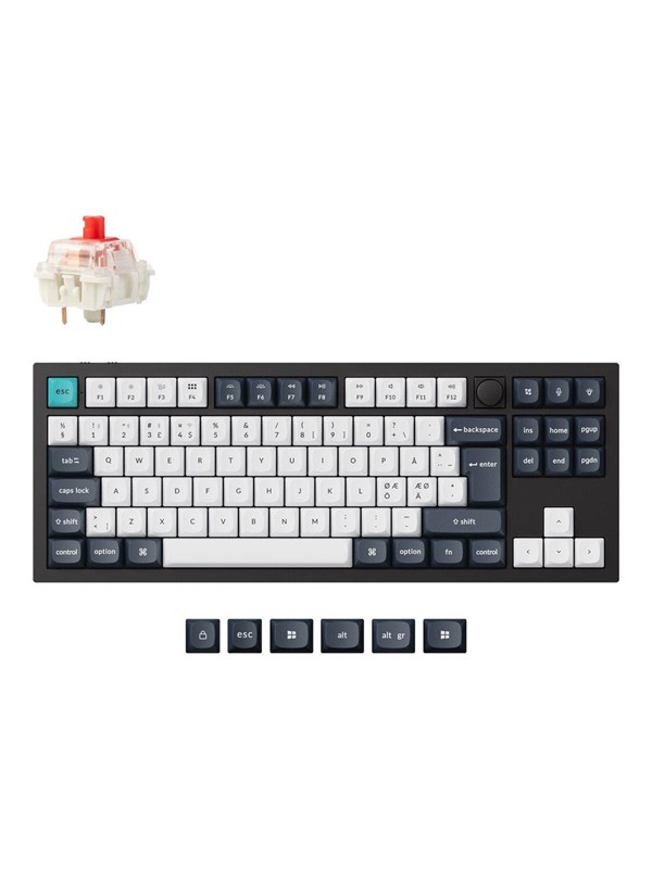 Keychron Q3 MAX 80% Knob Wireless Tri-Mode QMK/VIA - Gateron Jupiter Banana - ND - Gamingtastatur - Uten numpad - Nordisk - Svart