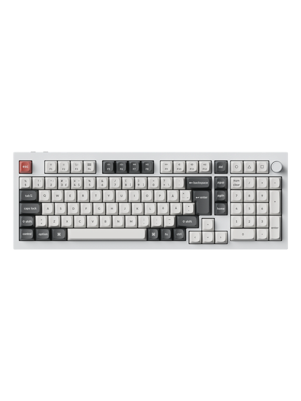 Keychron Q5 Ultra 96% 8K Wireless Tri-Mode - POM Red - Gaming tastatur & mus - Nordisk - Hvit