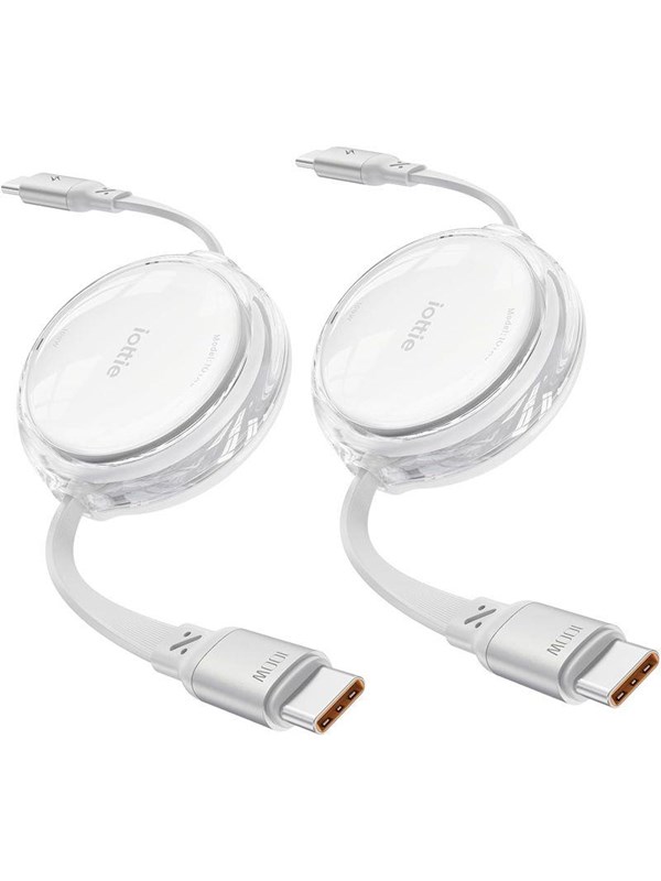 iOttie 100W Retractable USB-C Cable 2 Pack - white