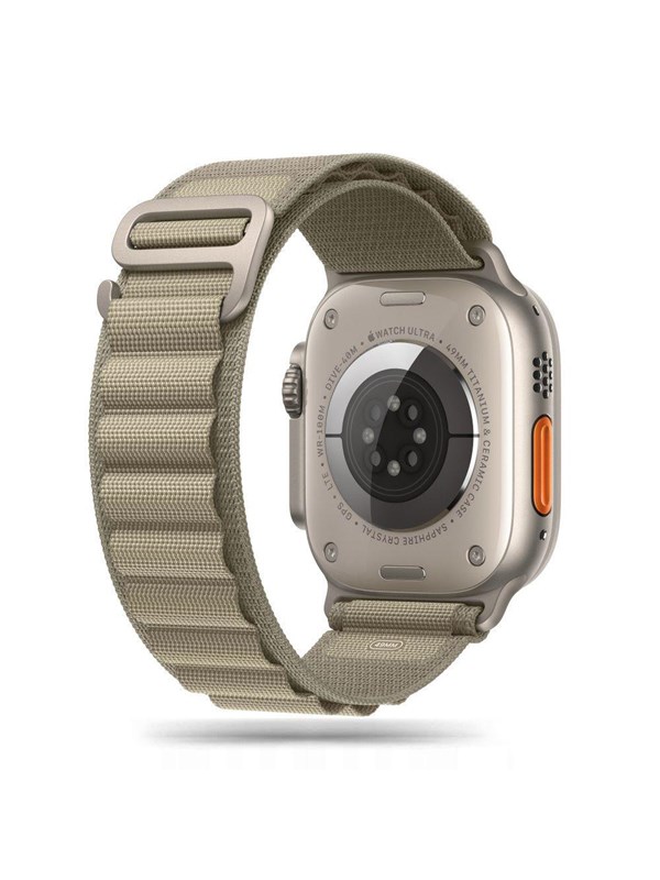 Tech-Protect Nylon Pro Strap for Apple Watch 4 / 5 / 6 / 7 / 8 / 9 / SE / Ultra 1 / 2 (42/44/45/49 mm) - Titanium Olive