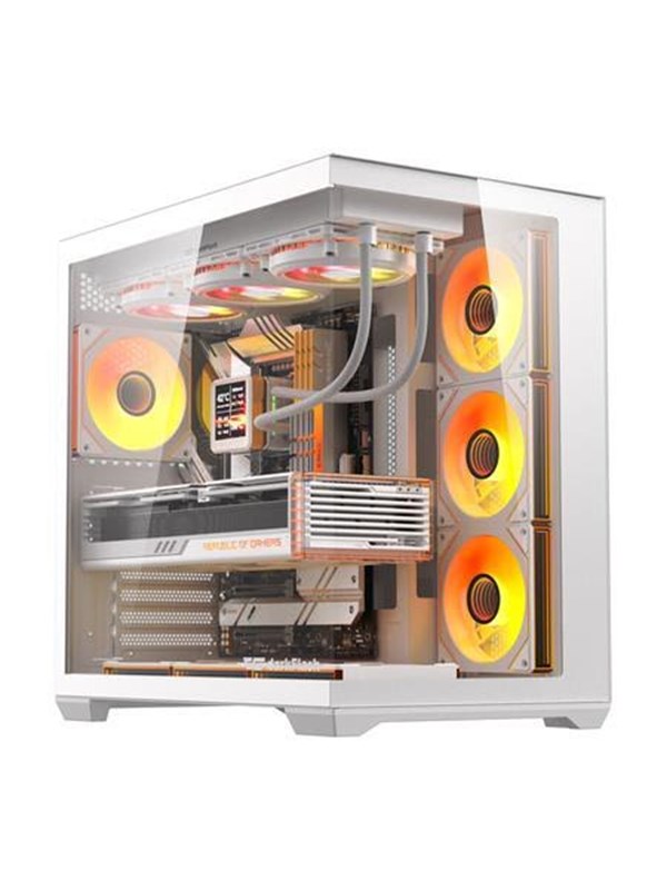 Darkflash C280 Computer Case + 7 Fans - Kabinett - Hvit