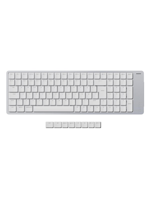 Lofree Flow 2 100 Silver - Kailh Void Silent - Tastatur - Nordisk - Hvit