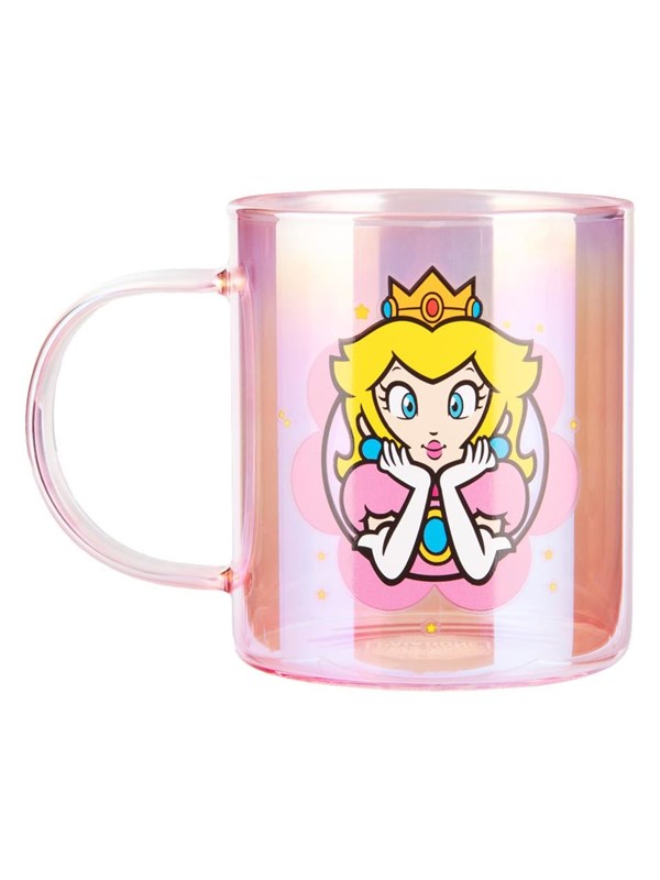 Paladone - Super Mario - Princess Peach Iridescent Glass - Krus