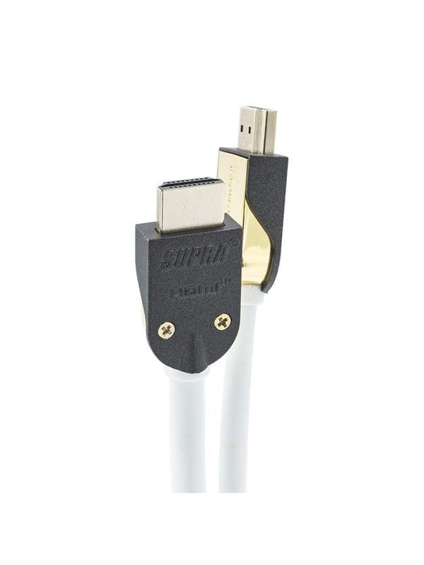Supra HDMI 2.1 - 3m - Hvit - 8K - Kabel med avtakbart kontaktdeksel