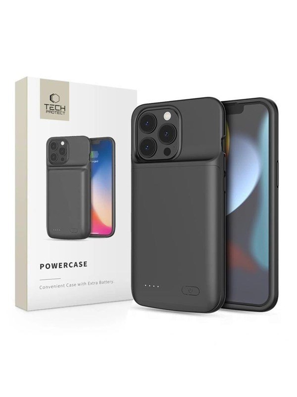 Tech-Protect PowerCase for iPhone 13 / 13 Pro with 4800mAh Power Bank - Black - 4800 mAh