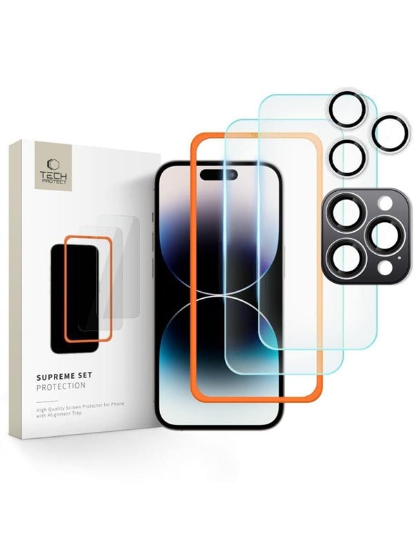 Tech-Protect Supreme Set Tempered Glass for iPhone 16 Pro Max - Clear (3 pcs)