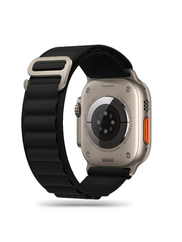 Tech-Protect Nylon Pro Strap for Apple Watch 4 / 5 / 6 / 7 / 8 / 9 / SE / Ultra 1 / 2 (42 / 44 / 45 / 49 mm) - Black