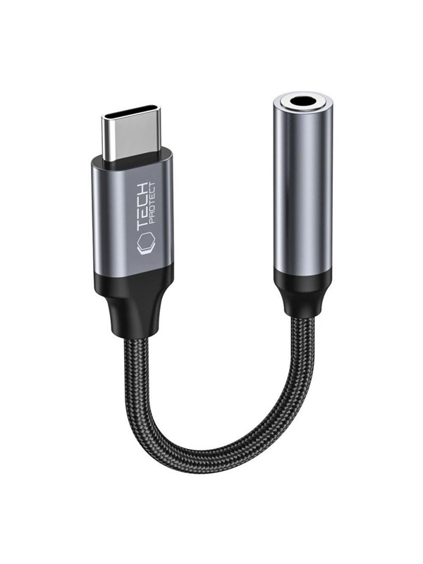 Tech-Protect UltraBoost USB-C Adapter / Mini Jack 3.5mm - Black