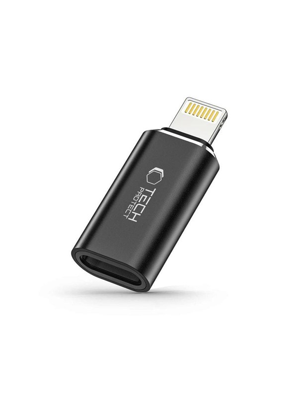Tech-Protect UltraBoost Lightning (Male) / USB-C (Female) Adapter - Black USB-hub - 1 - Svart