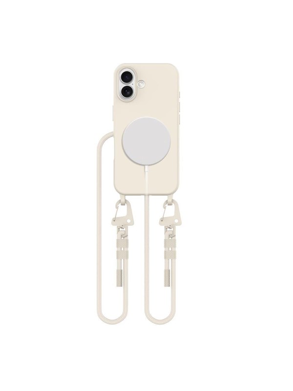 Tech-Protect MagNecklace MagSafe Case with Lanyard for iPhone 16 - Beige