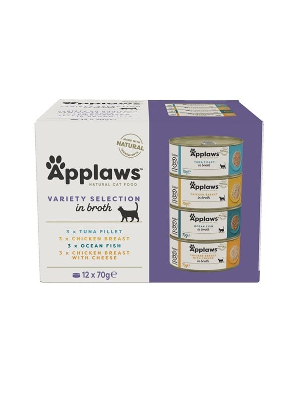 Applaws Variety selection multipack in broth - wet cat food - 12x70g