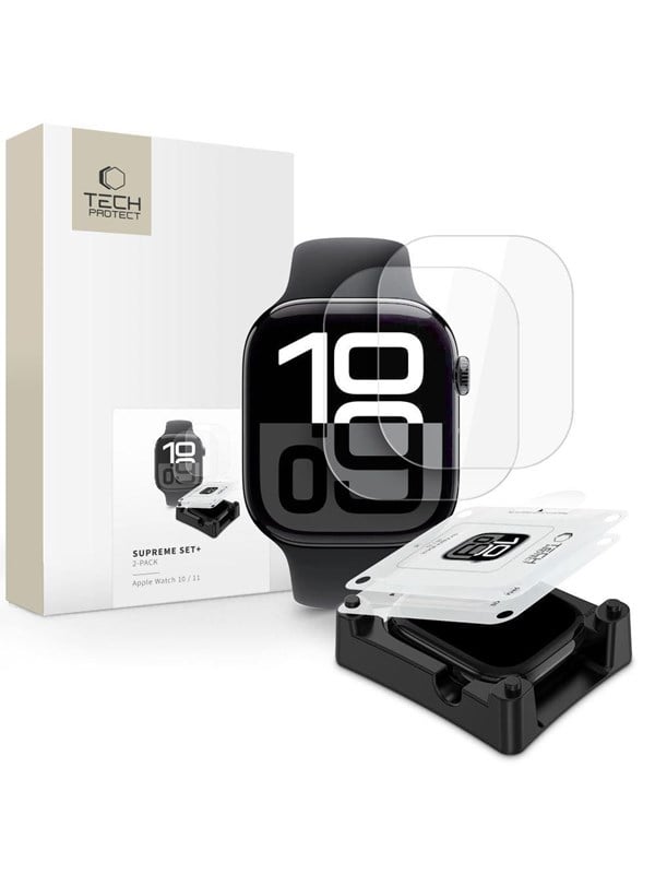Tech-Protect Supreme Set 2-pack Hydrogel Film for Apple Watch 10 46 mm - Transparent