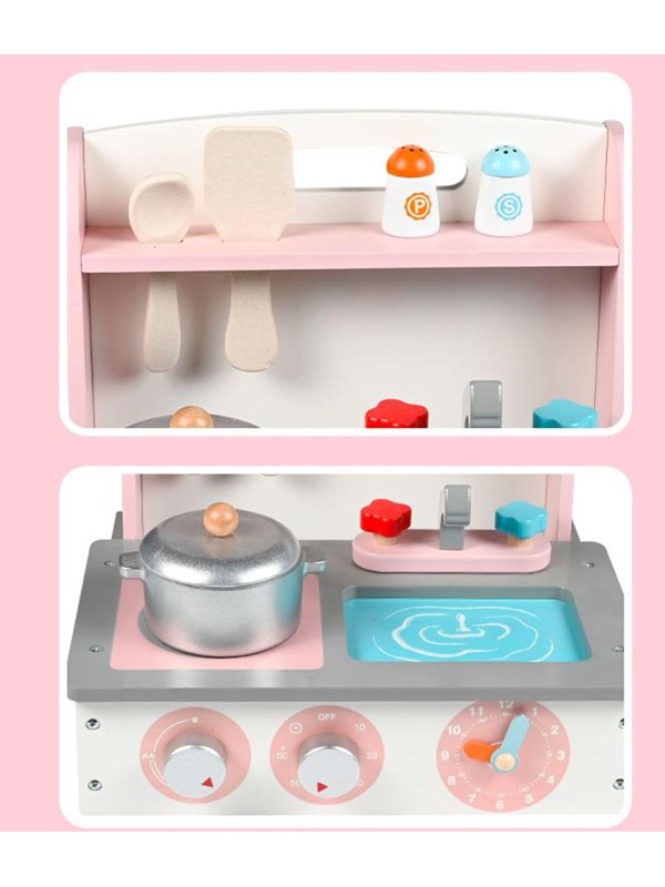 Elite Toys Kids Zone sammenleggbart bordlekekjøkken Pink