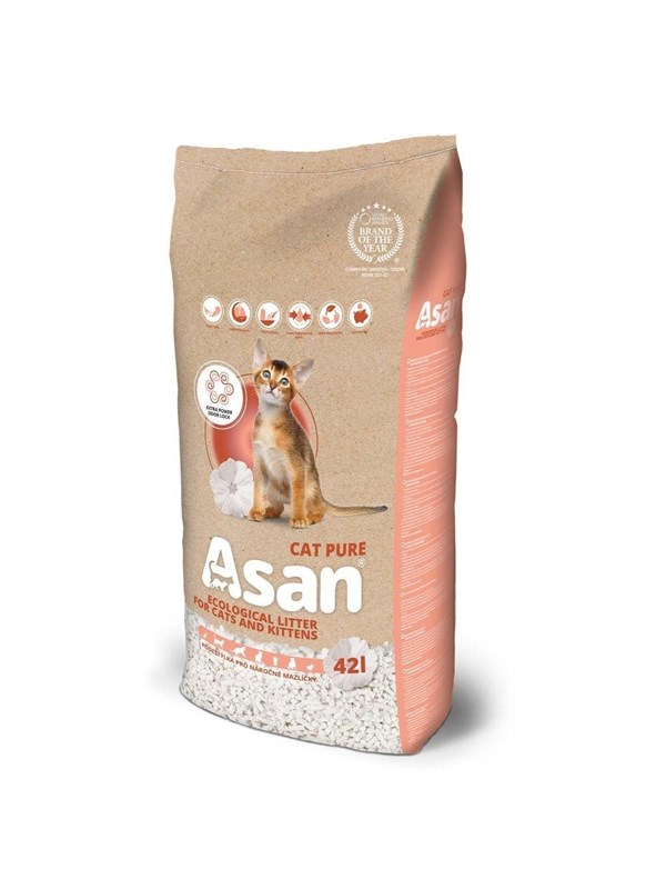 Asan asan kat pure 42l økologisk kattesand 8kg