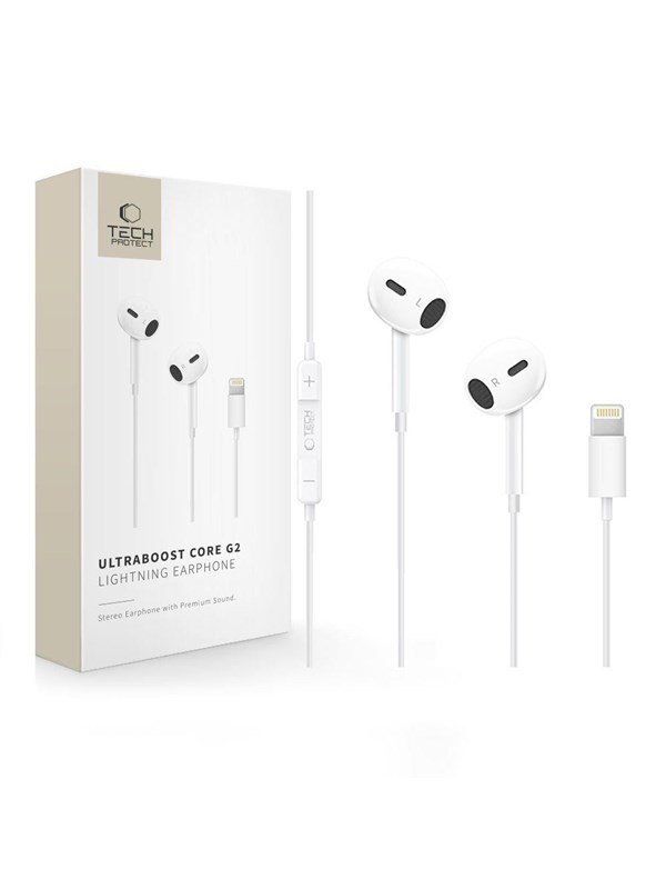 Tech-Protect Ultraboost Core G2 Lightning Headphones - White