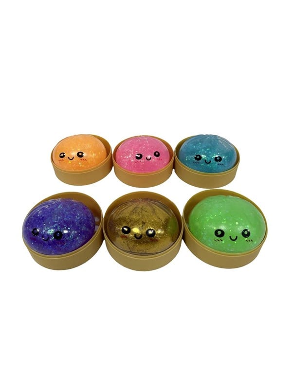 Trend Toys Kawaii Glitter Slime Dumplings 1psc 6cm. In Steam basket