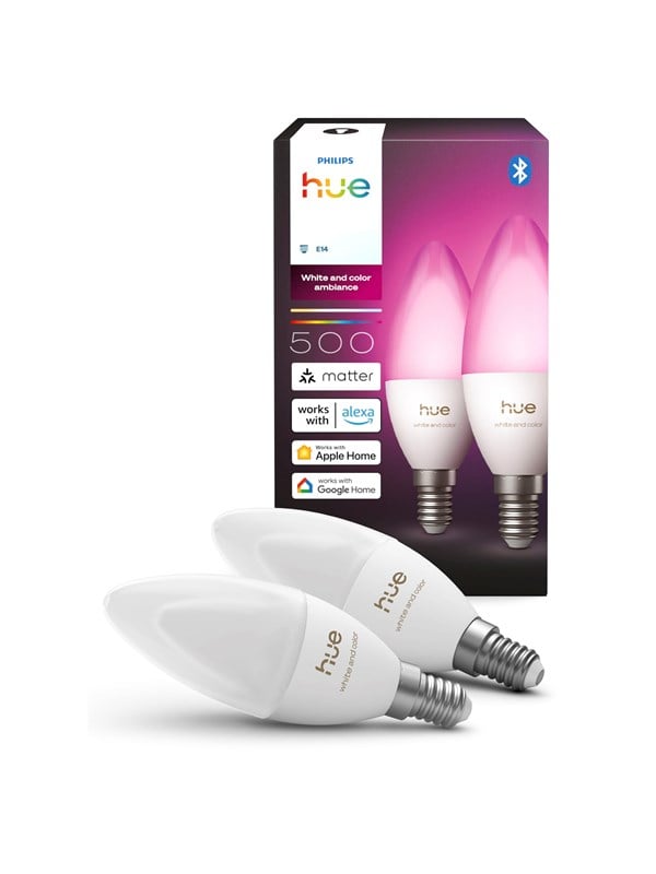 Philips Hue Mignon – E14 lyspærer – White and color ambiance – 2-pakning