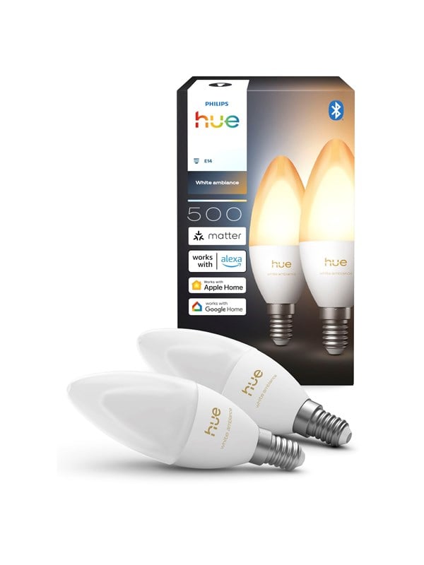 Philips Hue Mignon – E14 lyspærer – White ambiance – 2-pakning