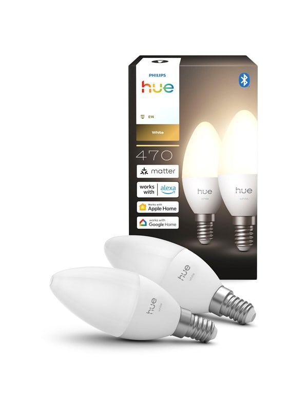 Philips Hue Mignon – E14 lyspærer – White – 2-pakning
