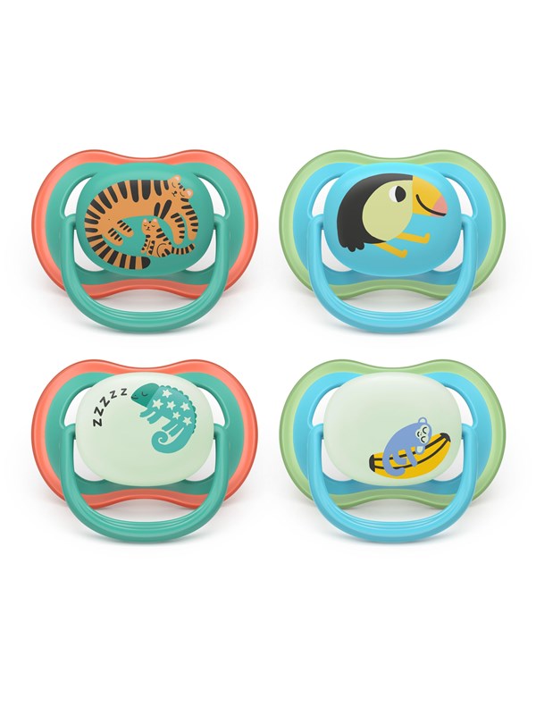 Philips Avent Pacifier ultra air nighttime 4 pack 6-18 mdr. dyremotiver