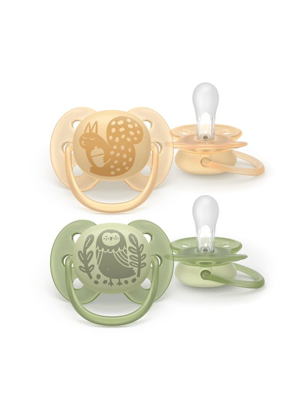 Philips Avent Pacifier ultra soft 2 pack 6-18 mdr. gul/grøn
