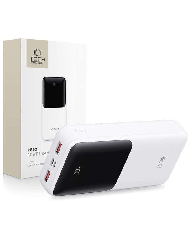 Tech-Protect PB02 20000mAh 22.5W - White - 20000 mAh