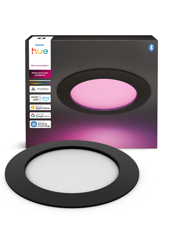 Philips Hue Slim innfelt spotlight 117 mm svart