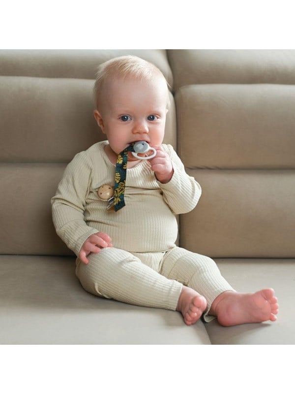 Akuku The soother band with clip LEAFS