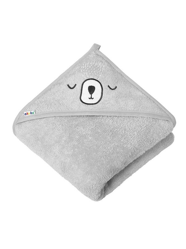 Akuku Baby hooded towel 100x100 cm / grey