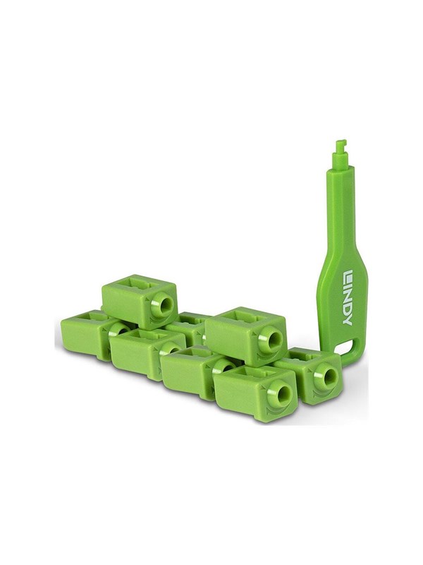 Lindy LAN port blocker with key - green