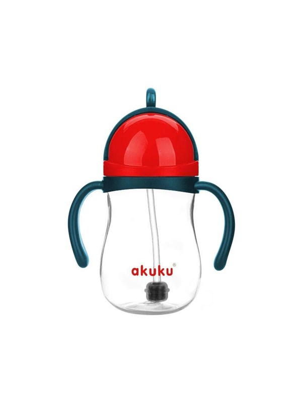 Akuku Non-spill cup with weighted straw BLUE/RED