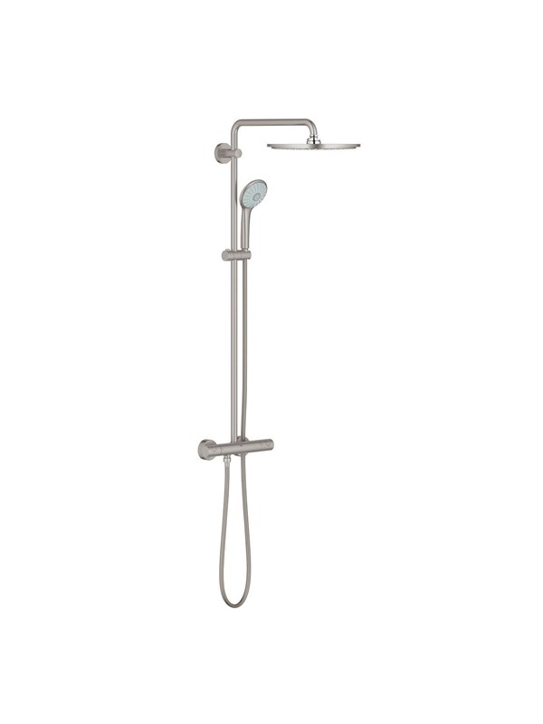 Grohe euphoria 310 shower system med thm for wall supersteel