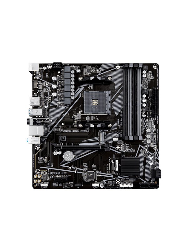 GIGABYTE A520M DS3H WIFI6E Hovedkort - AMD A520 - AMD AM4 - DDR4 RAM - Micro-ATX