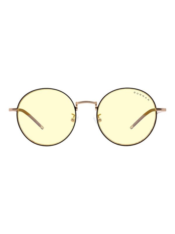 Gunnar Ellipse - prescription glasses - for computer - frame: black / gold - lens: amber