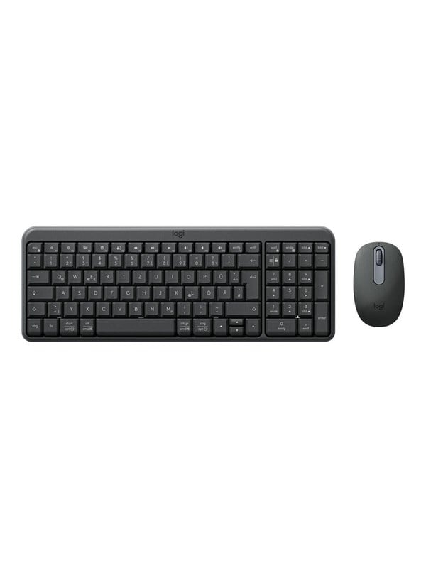 Logitech MK250 - keyboard and mouse set - QWERTZ - German - graphite Input Device - Tastatur & Mussett - Tysk - Svart
