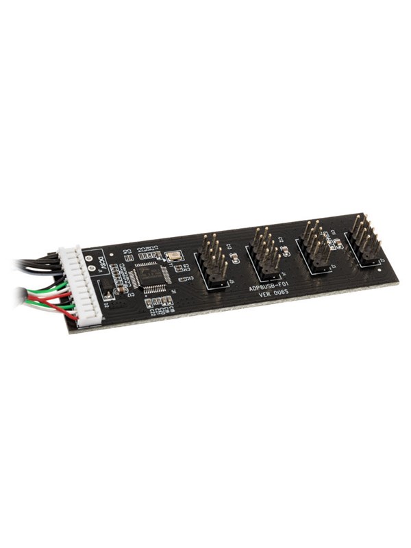 Kolink USB 2.0 Hub-card incl. 60cm USB- & Molex-cable USB-hub - 4 porter - Svart