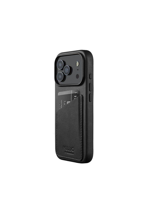 Mujjo Wallet Leather Case for iPhone 17 Pro - Black