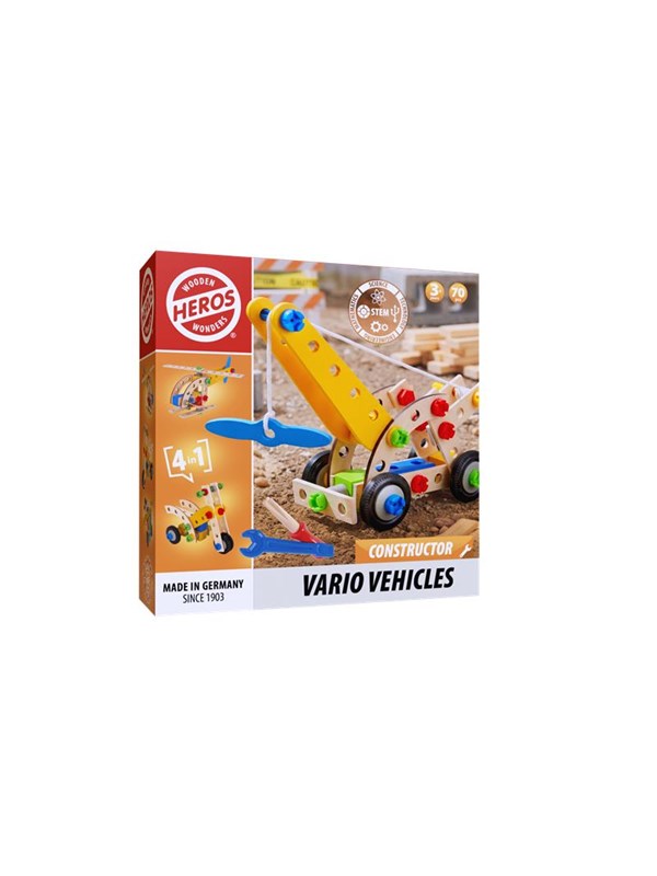 Heros FSC® Constructor - 4-i-1, Vario-kjøretøy, 70 deler