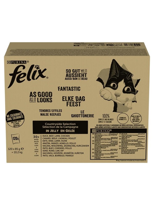 Purina Felix Fantastic Duo Mix Countryside - våtfôr til katt - 120x85g