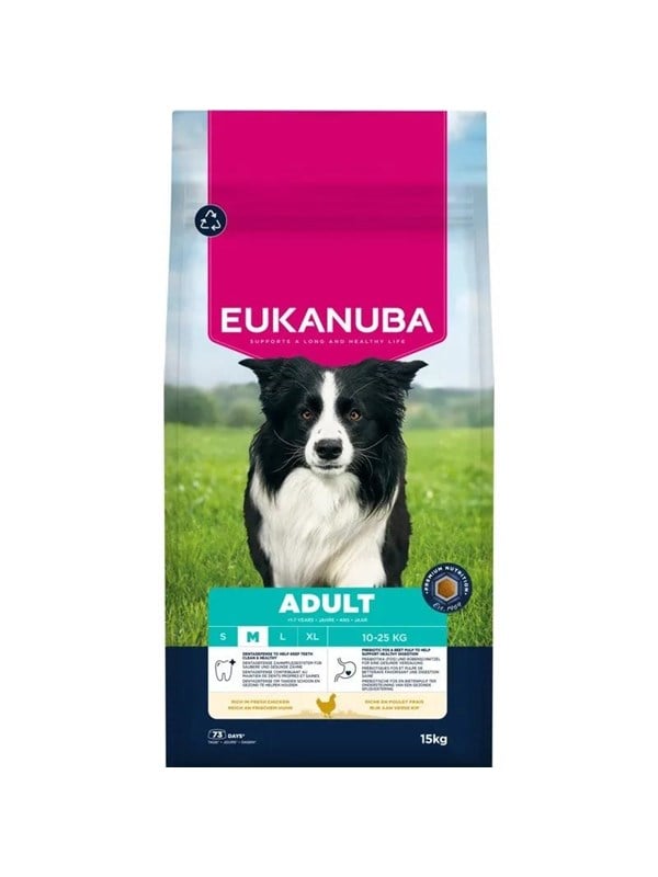 Eukanuba Premium Nutrition Adult Medium Breed Chicken - tørr hundemat - 15kg