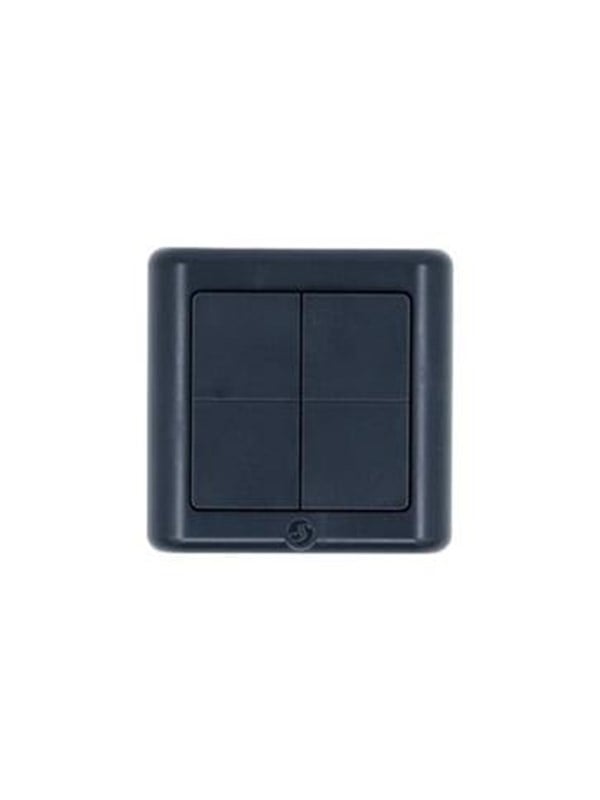 Shelly BLU Wall Switch 4 ZB DK Grey – Flat, batteridrevet veggbryter for utenpåliggende montering
