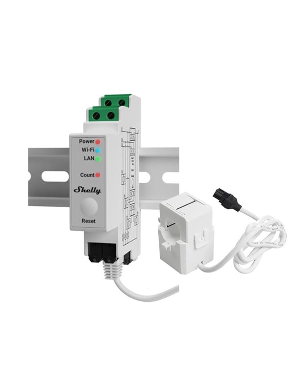 Shelly Pro 3EM 120A V2 – WiFi 3-faset energimåler, 120A