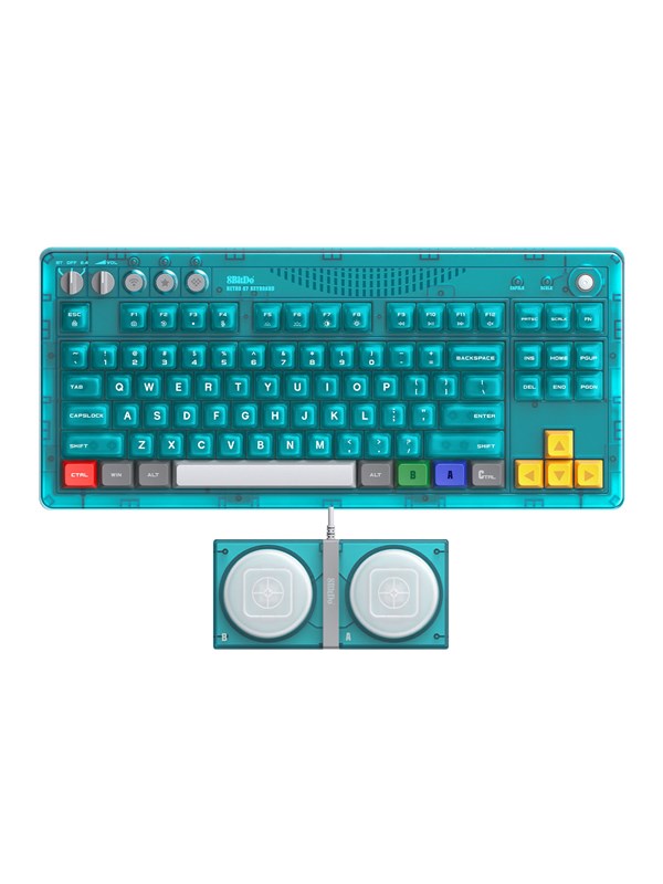 8BitDo Mechanical Keyboard - Clear Blue - Gamingtastatur - US Internasjonal - Blå