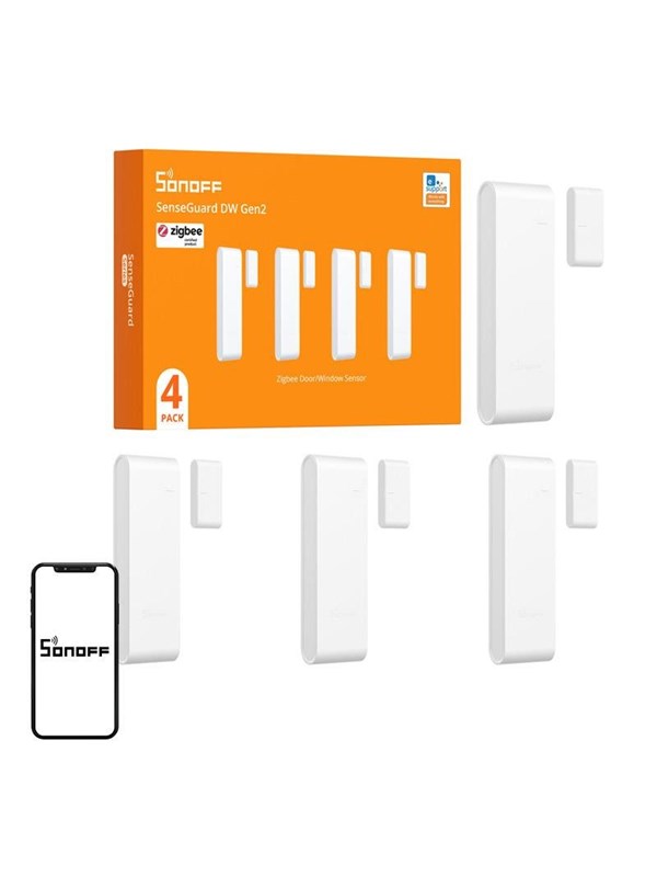Sonoff SONOFF SNZB-04PR2 vindu- og dørsensor, 4-pakning