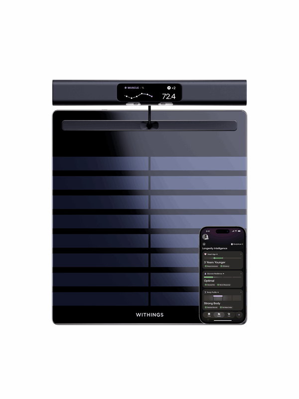 Withings Analysevekt BodyScan 2 - Black Mørk grå