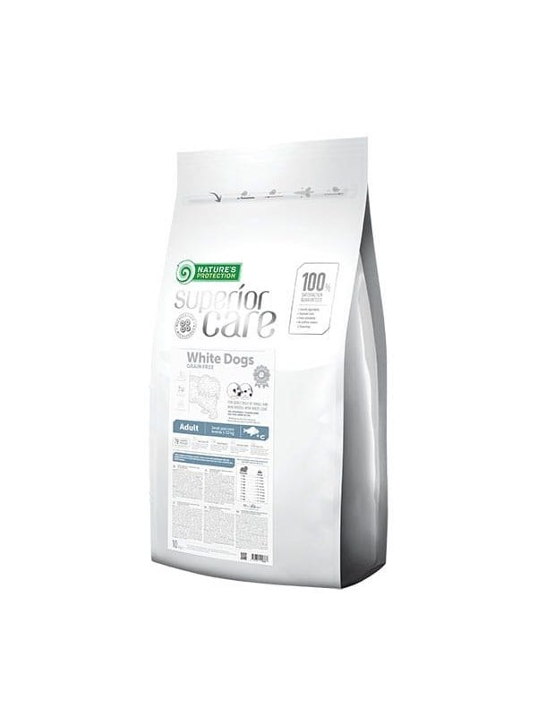 Nature's Protection Superior Care White Dogs Kornfri Voksen Liten Białoryba - tørr hundemat - 10 kg