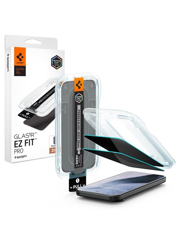 Spigen Glass tR EZ Fit Pro (Privacy) 2 Pack - Google Pixel 11 Pro/10 Pro/9 Pro/9